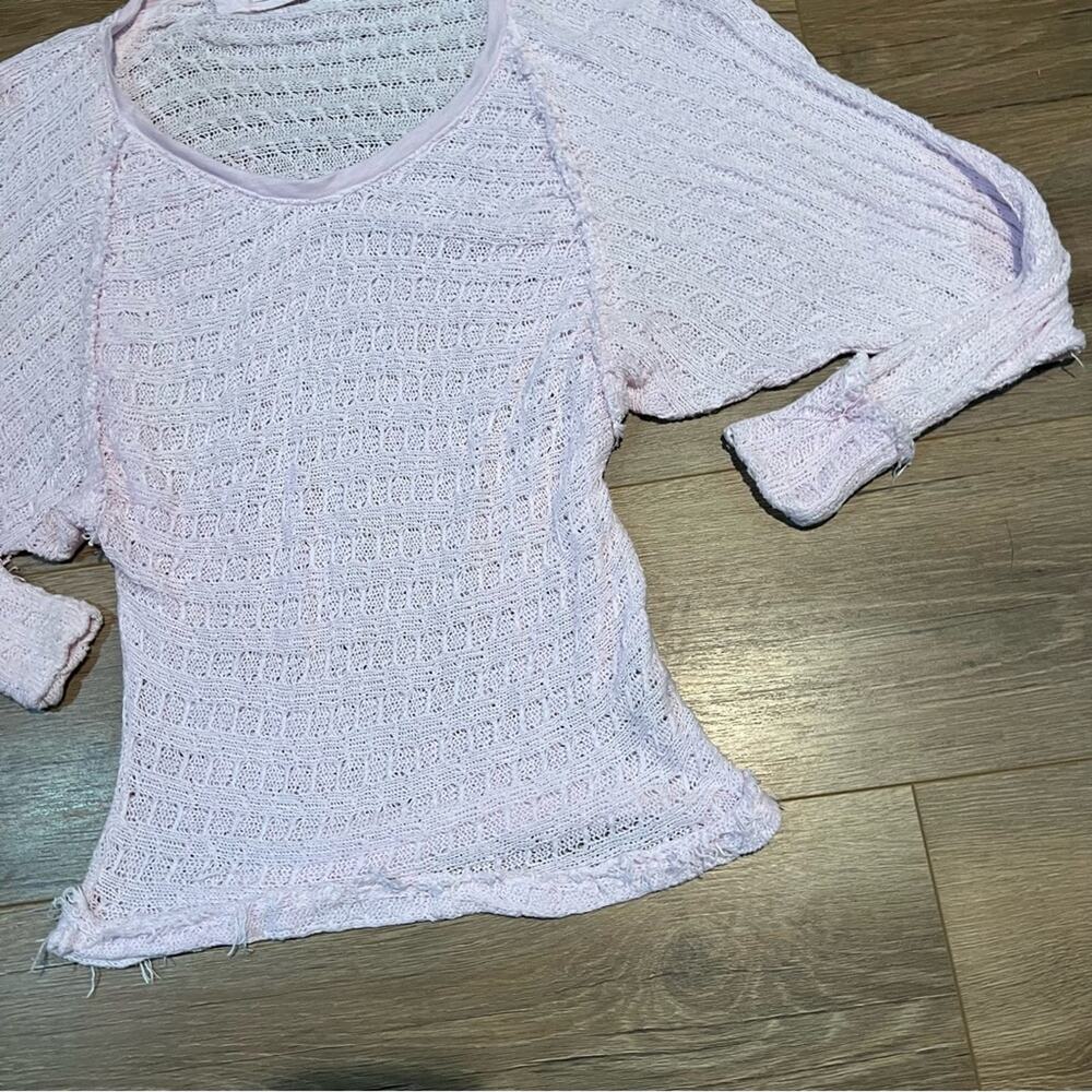 Free People We the Free Thein’s Hacci Top Blossom Pink Off the Shoulder Women’s - Picture 6 of 10